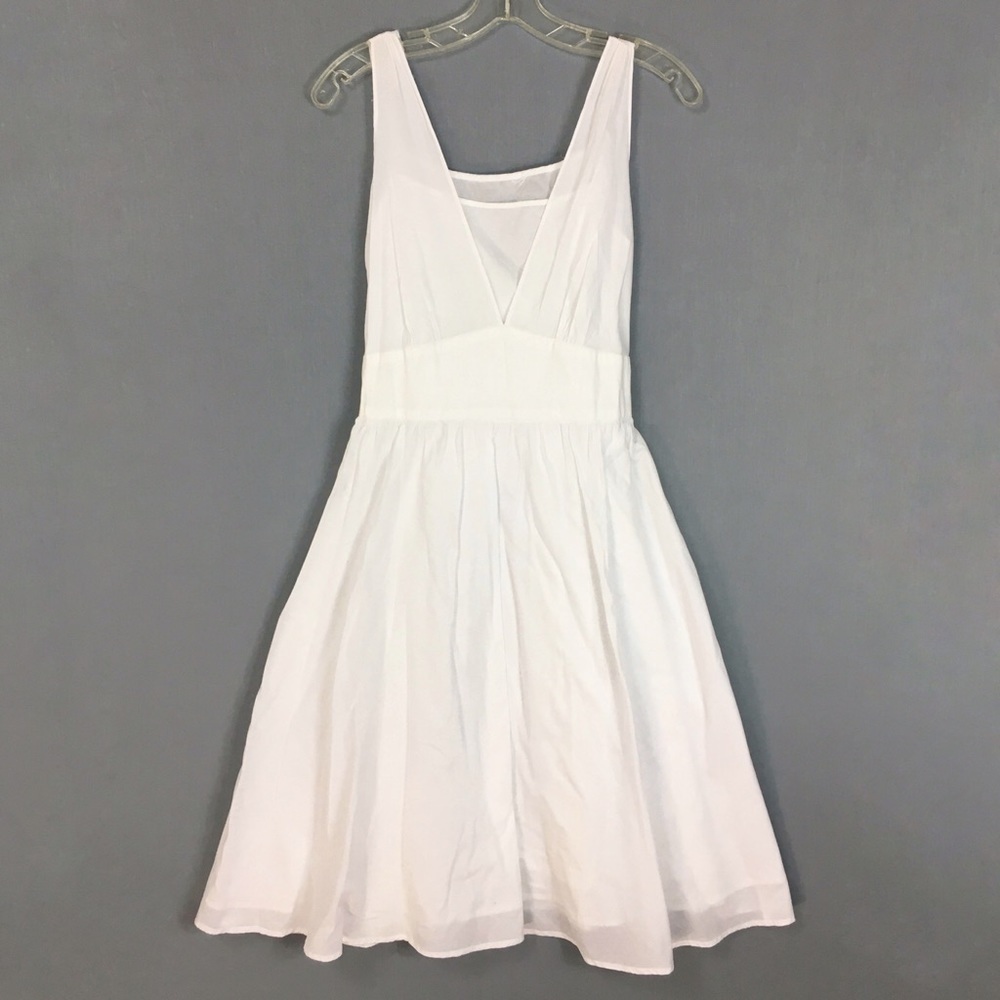 Vintage White Cotton Crossover Beach Summer Dress